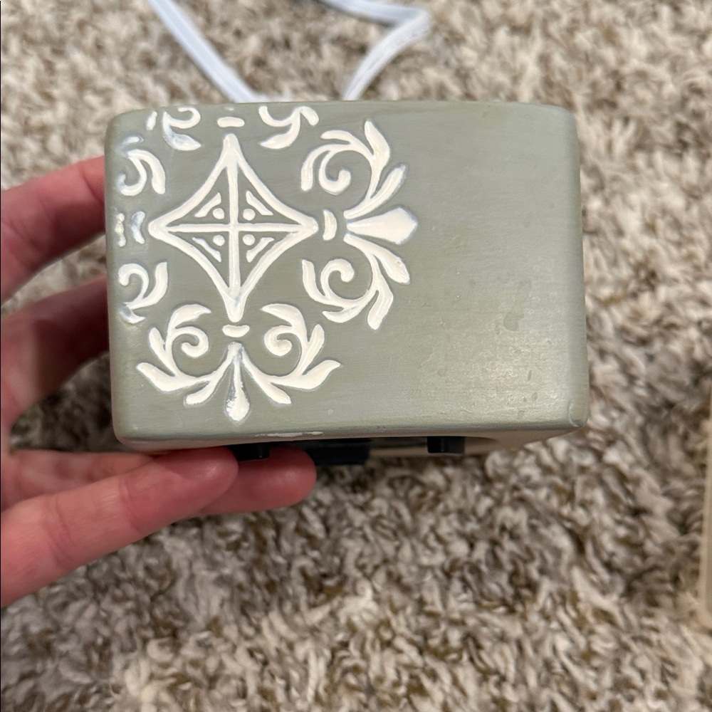 FITZGERALD Taupe Scentsy Element Warmer Concrete Look Square Warmer